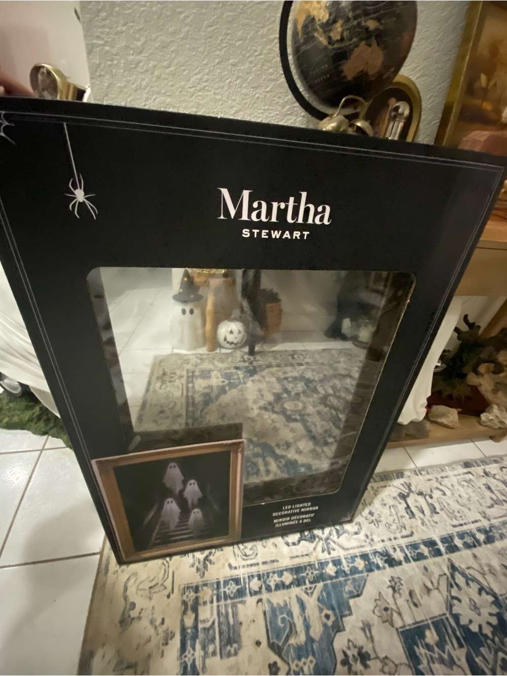 Martha Stewart Black Decorative LED ghost staircase Halloween mirror
